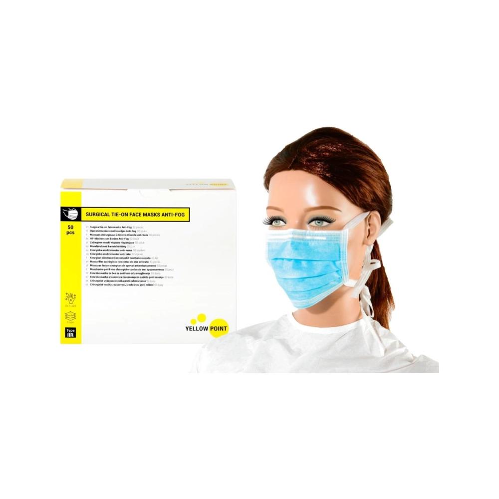 Y.P. masques Type IIR Anti-Fog avec cordelettes bleu 50 pcs