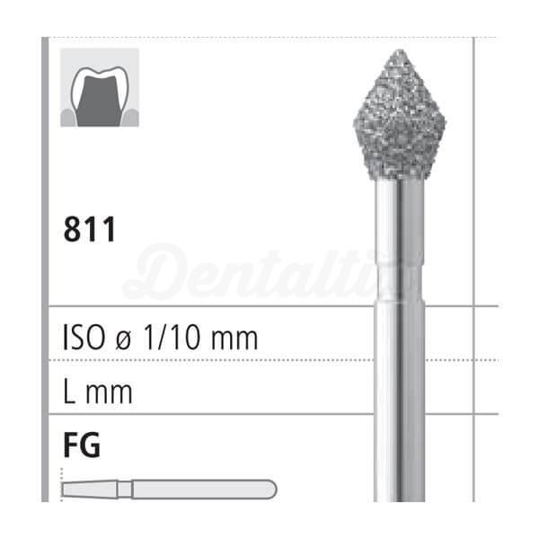 Fraise diamantée 811 FG ballon de rugby (6 pcs)