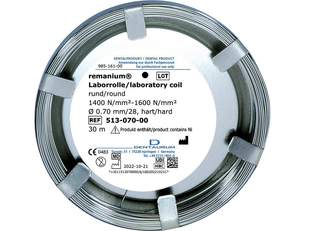 remanium® laboratoriumrol, rond 0,70 mm / 28, hard