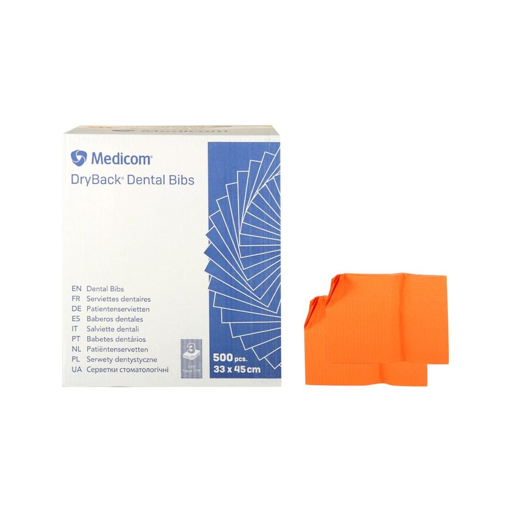 Medicom Dry-Back Dental Towels 3 couches 33x45,5 cm orange 500 pcs