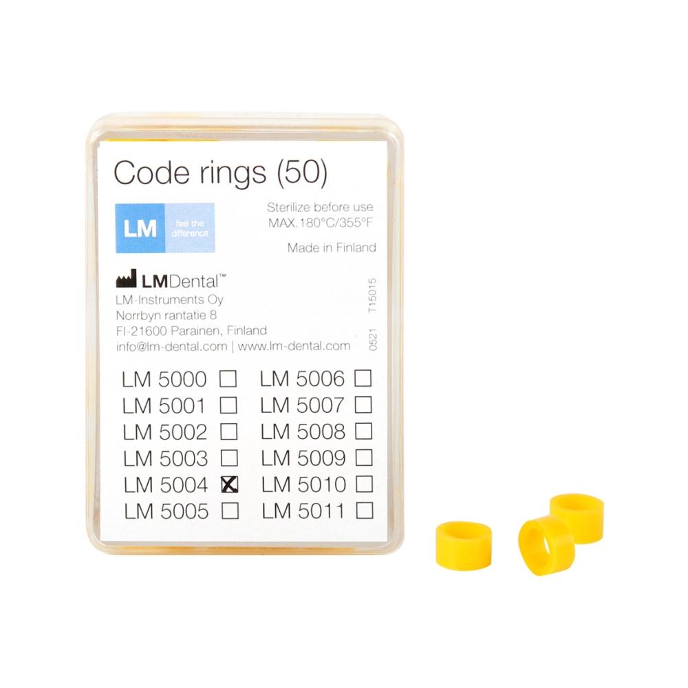 LM-Dental Bagues de codification jaune 50 pcs
