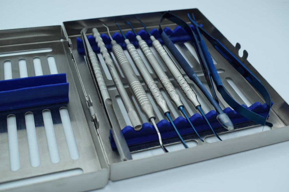 Titanium set voor microchirurgie van weke delen met doos ref. 1034-1