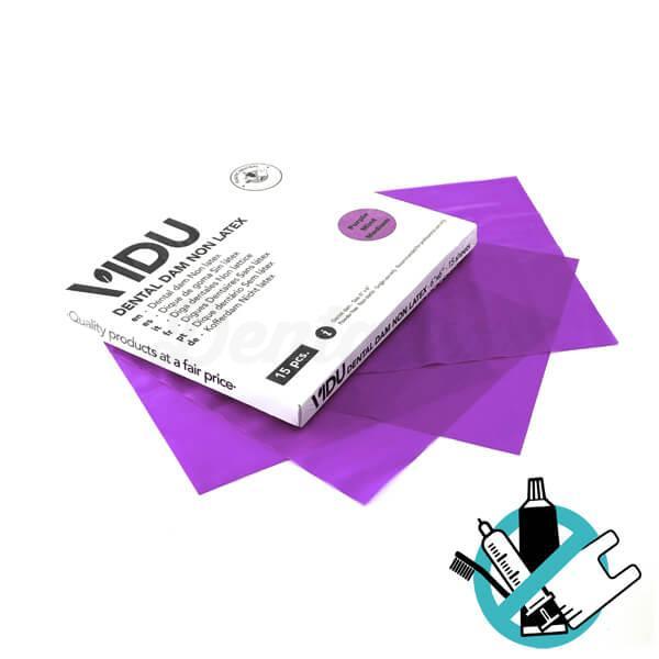 Digues en caoutchouc lilas sans latex ni poudre (15 pièces)