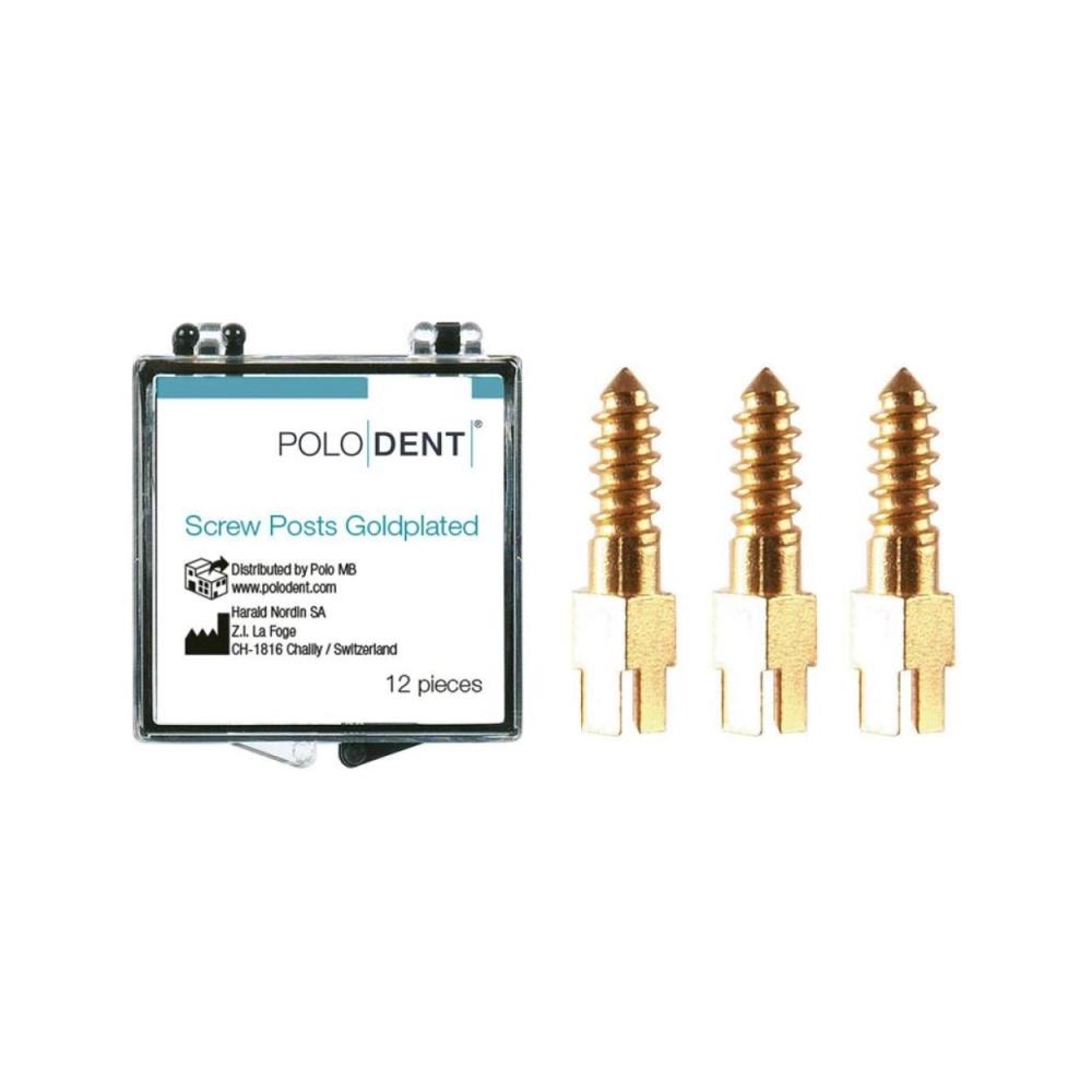 P.D. screw posts plaqués or S-5 12 pcs