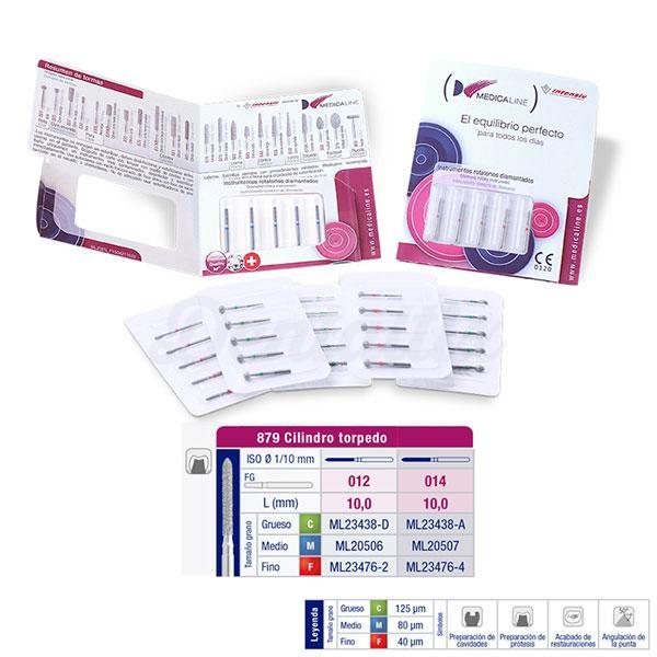 Fraise diamantée 879 FG en forme de torpille MEDICALINE (5 pièces)