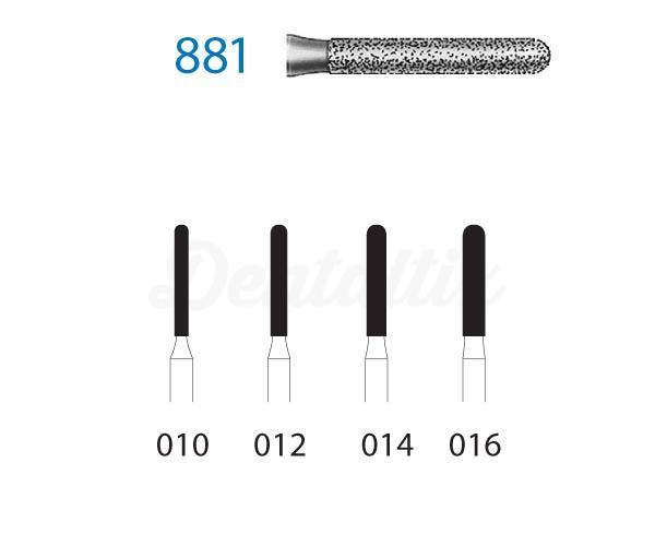 Fraise 881.314.010. Diamantée Cylindrique Arrondie FG (5 unités)