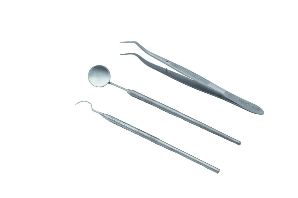 Set eerste bezoek (sonde + spiegel + pincet) ref. 1012-39