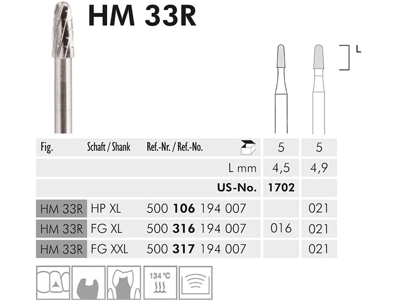 HM 33 R fraise en carbure de tungstène