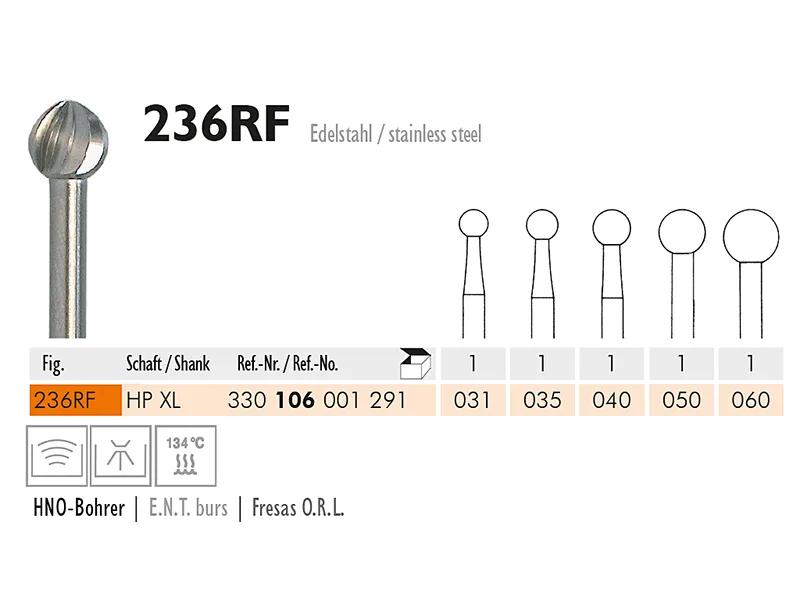 236 RF instrument en acier chirurgical