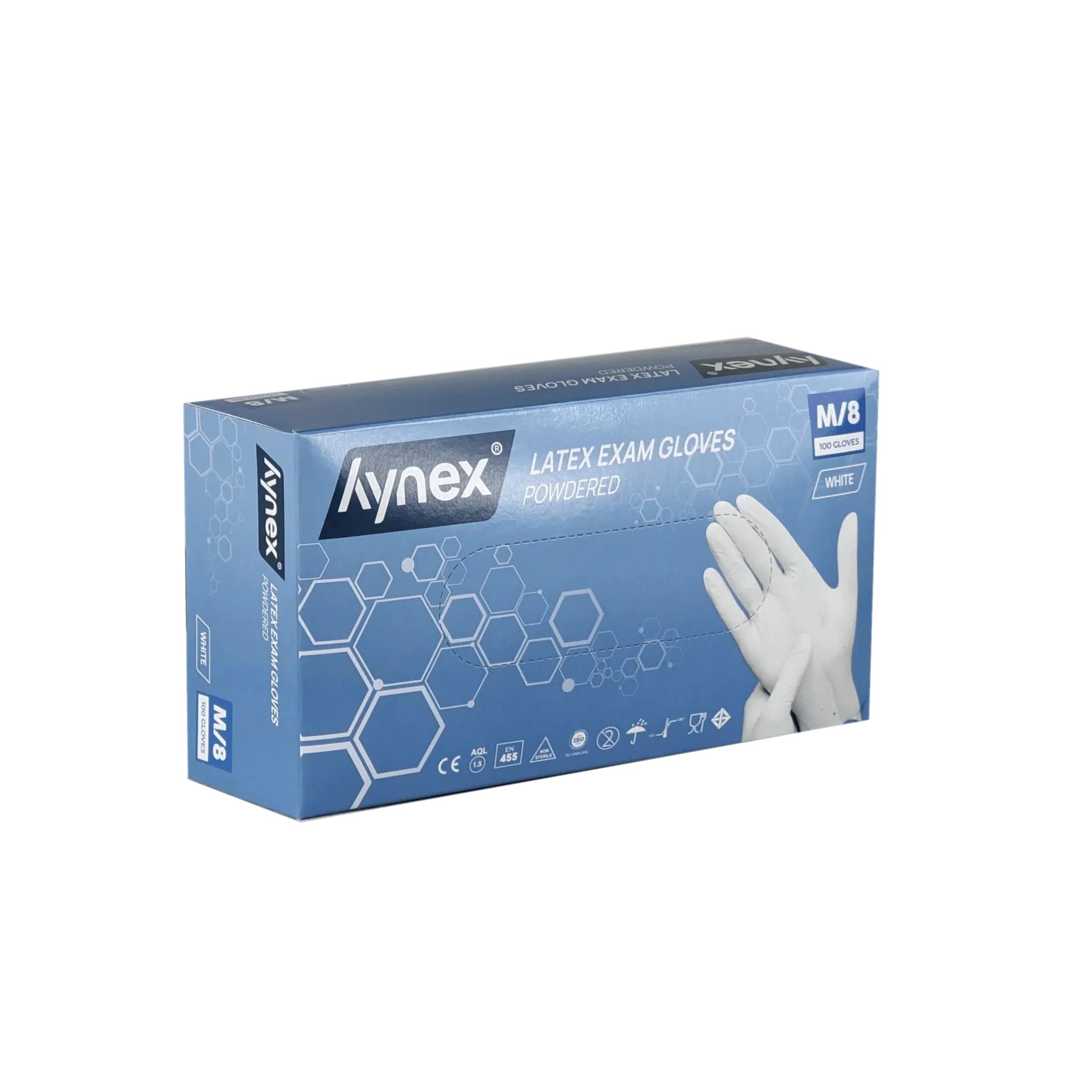 Gants latex INTCO poudrés blancs 5,0 g (100 pcs)