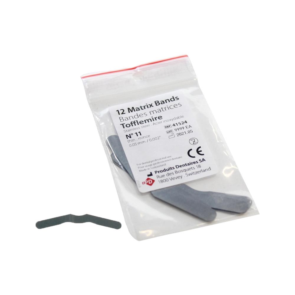 Produits Dentaires Matrices no.11 Tofflemire fin 0,05 mm 12 pcs