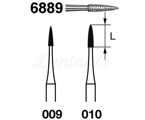 Fraises 6889.314. Diamantée Flamme FG (5 pcs)