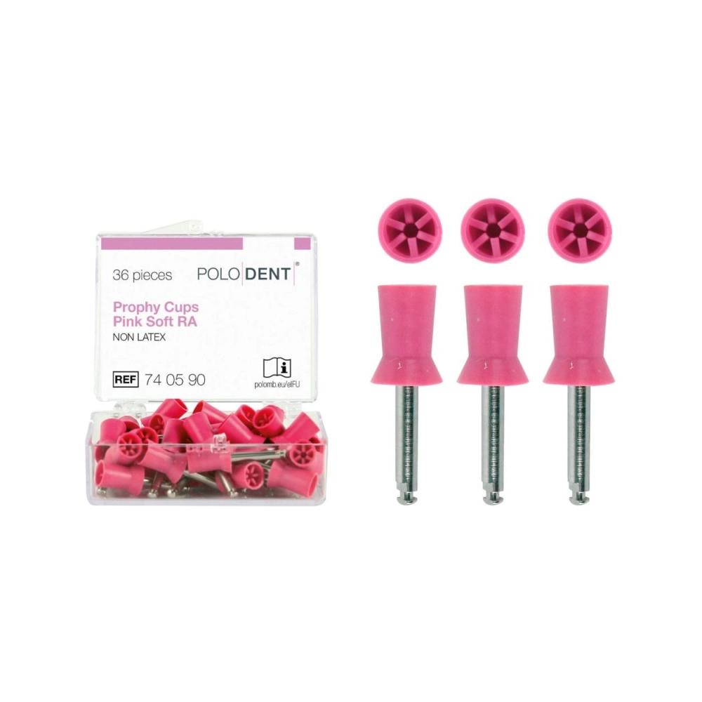 PoloDent Cupules à polir Non Latex rose souple CA 36 pcs