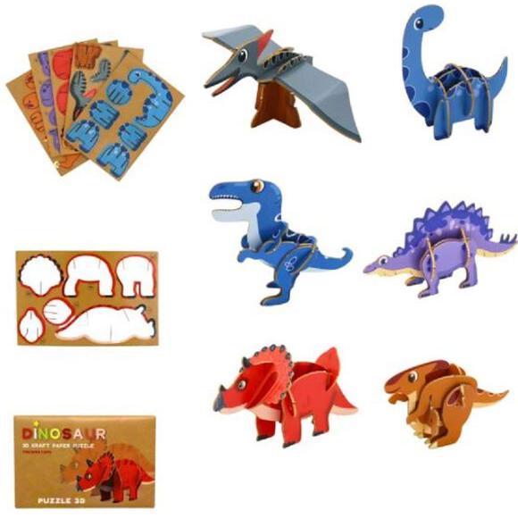 Kidspoint jouets puzzle 3D dino assortis 12 x 8 cm (48 pcs)