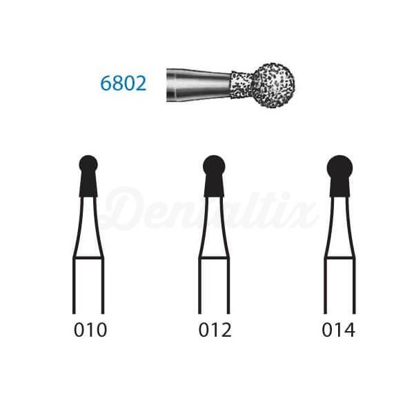Fraise diamantée en forme de boule avec col 802 pour FG (5 pcs)