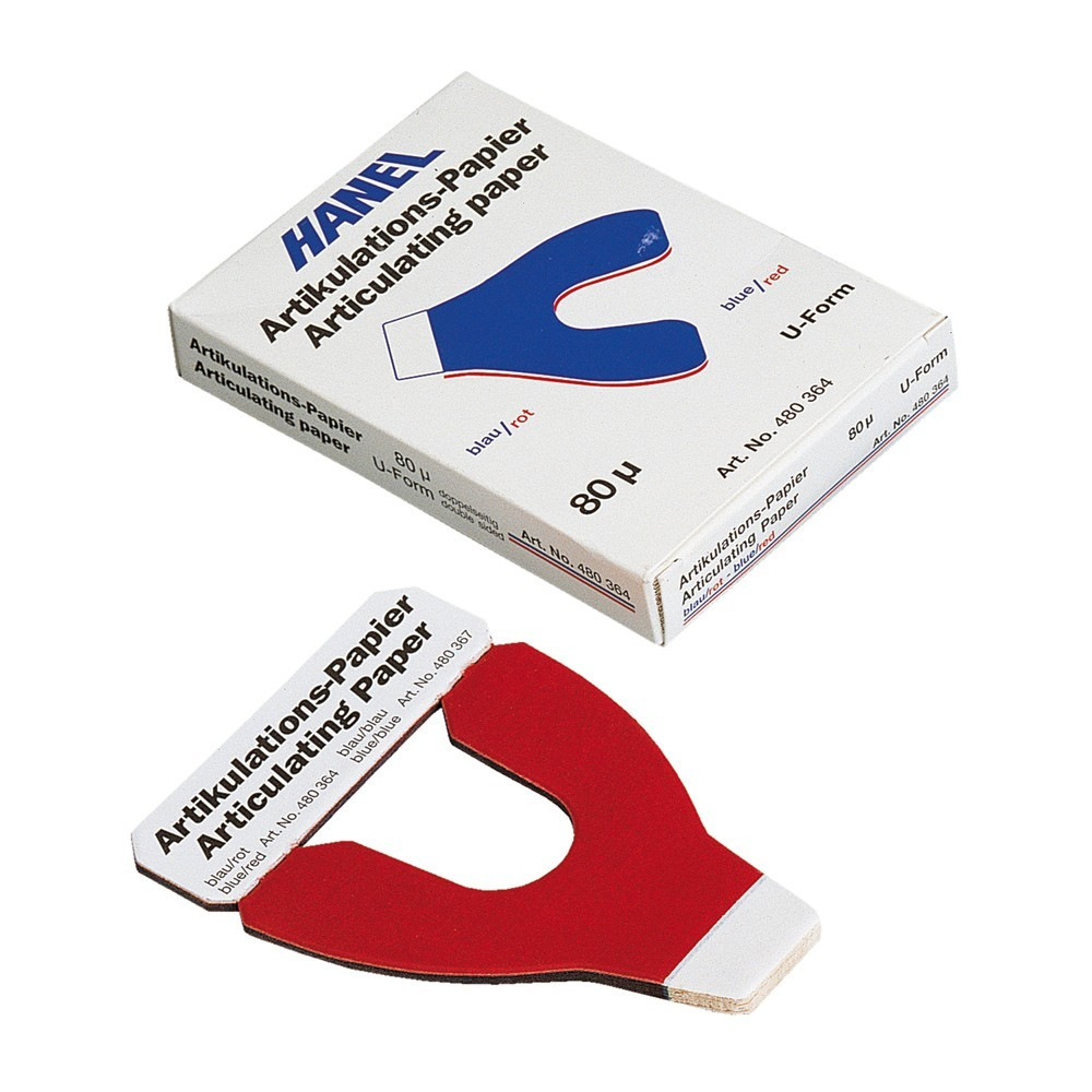 Hanel Papier à articuler 80µ feuilles double face forme fer à cheval - bleu | rouge