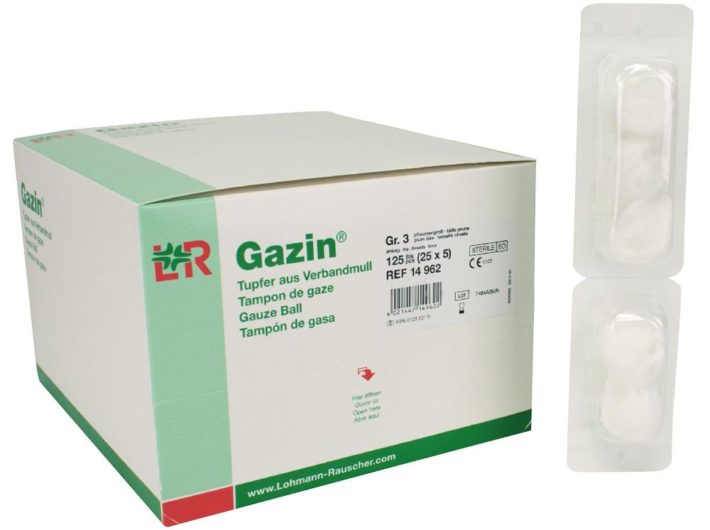 Tampons Gazin stériles prune 2+3 125pc