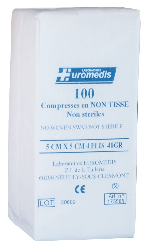 COMPRESSES NON-STERILES NON-TISSEES - EUROMEDIS (100)