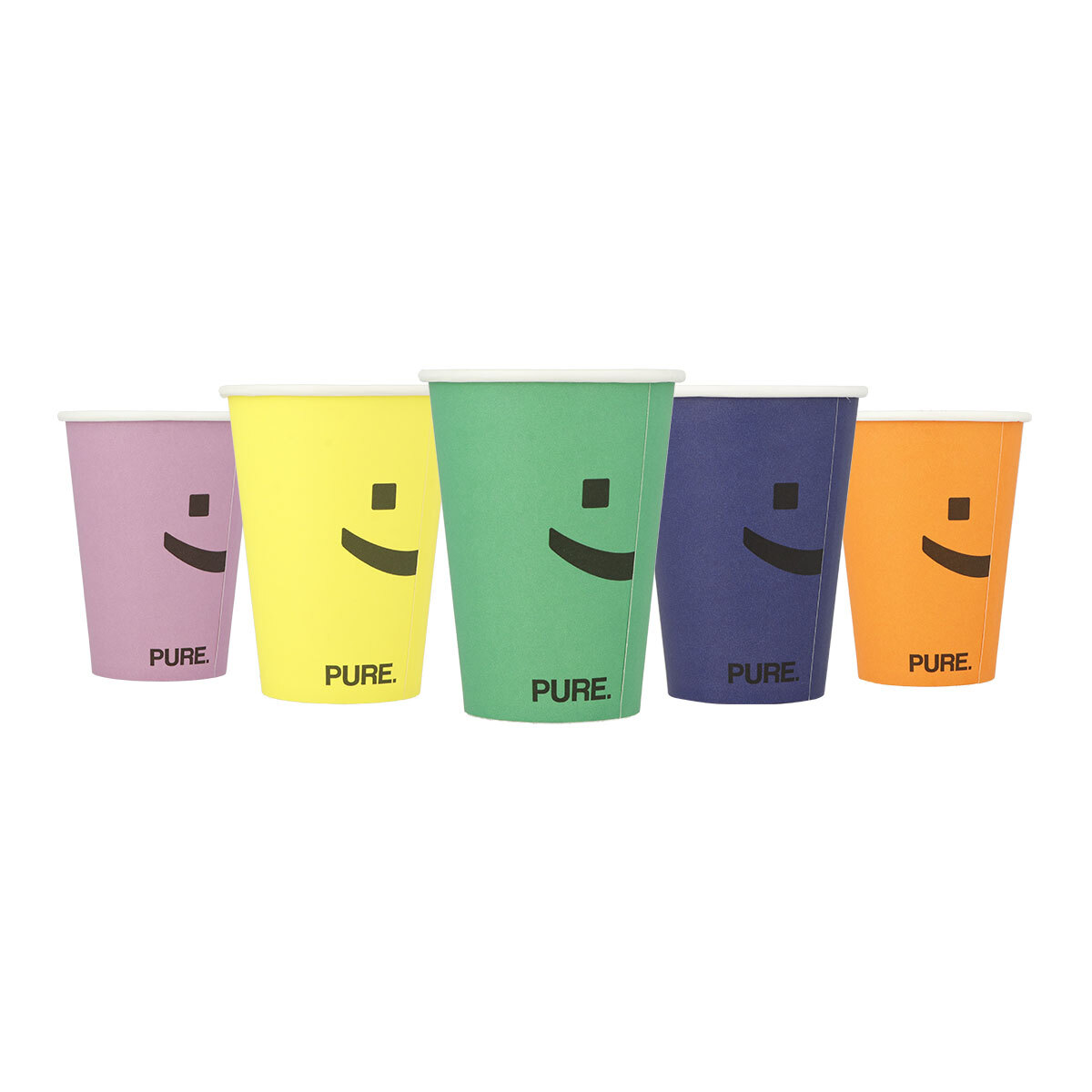 PURE Gobelets en papier (PE-revêtement) 180ml assortiment