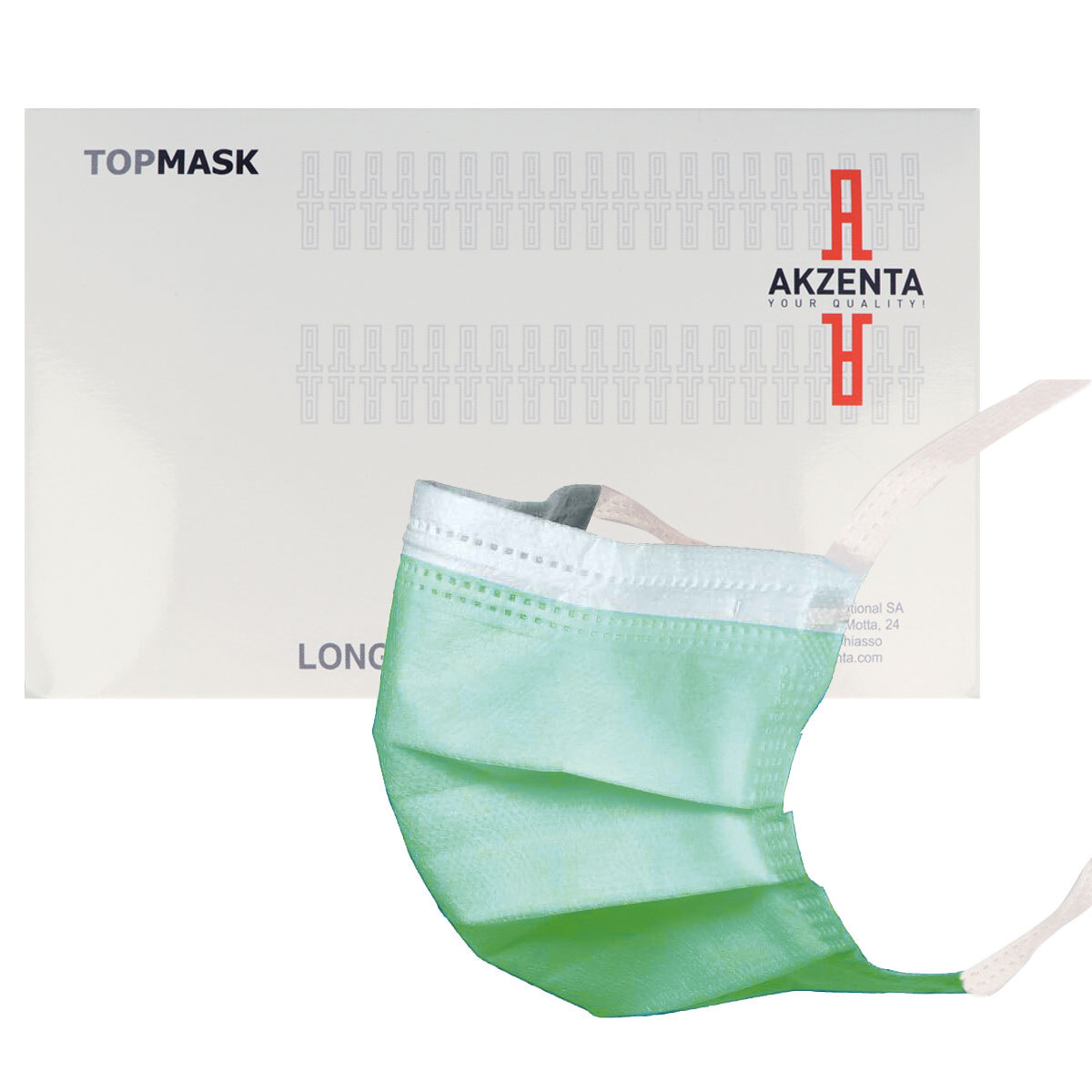 TOP MASK Masques sans latex type IIR avec cordelettes - vert