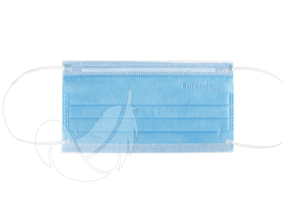 Monoart® Pro 4 Masques sans latex type IIR avec élastique - bleu clair