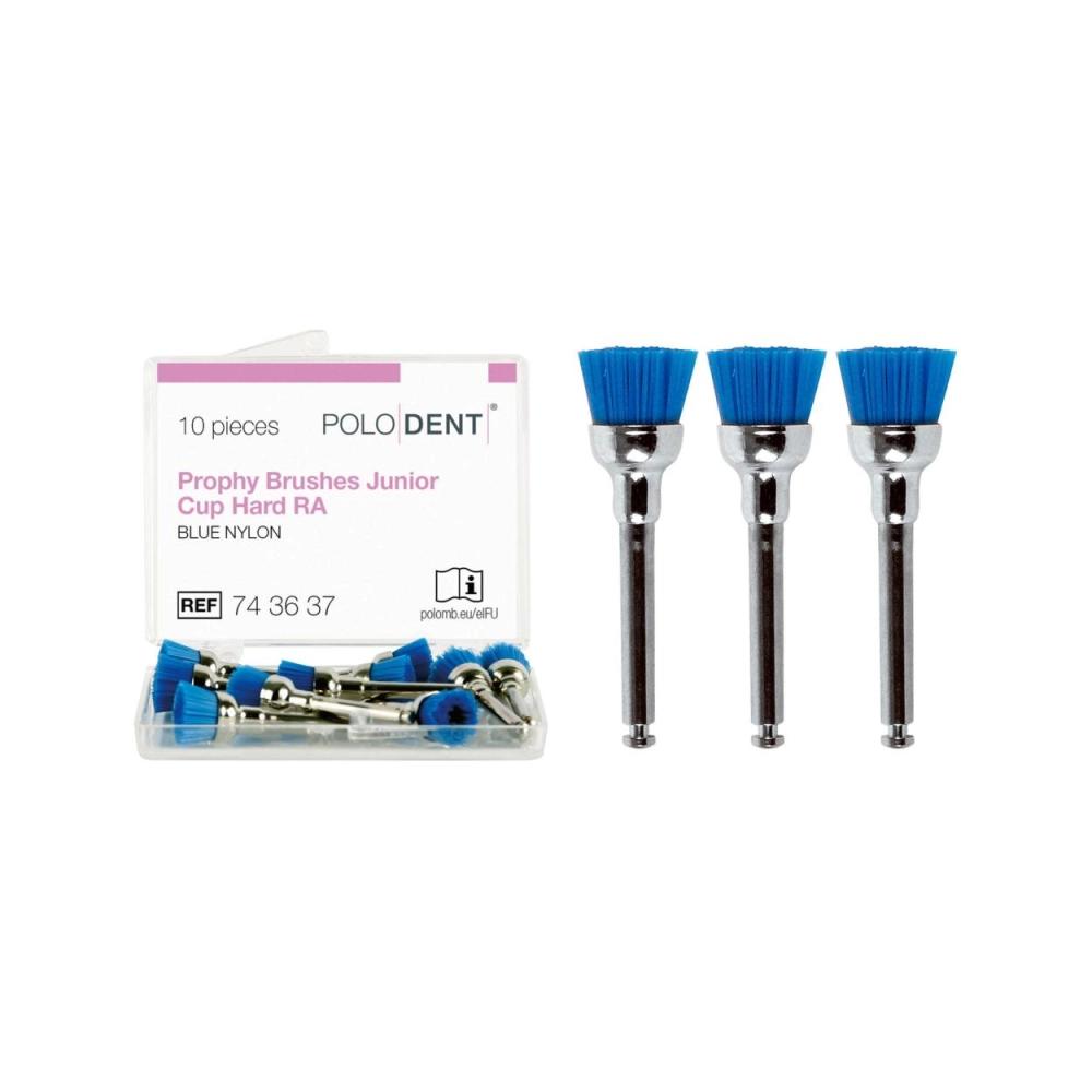 PoloDent Brossettes à polir Junior cupule bleu dure CA 10 pcs
