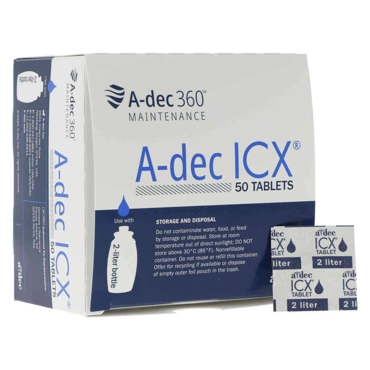 A-dec ICX® Tablettes de traitement des conduites d'eau - 2l