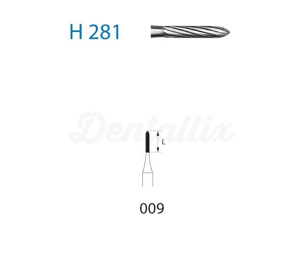 Fraise H281 en carbure de tungstène pour FG en forme de torpille (5 pcs)