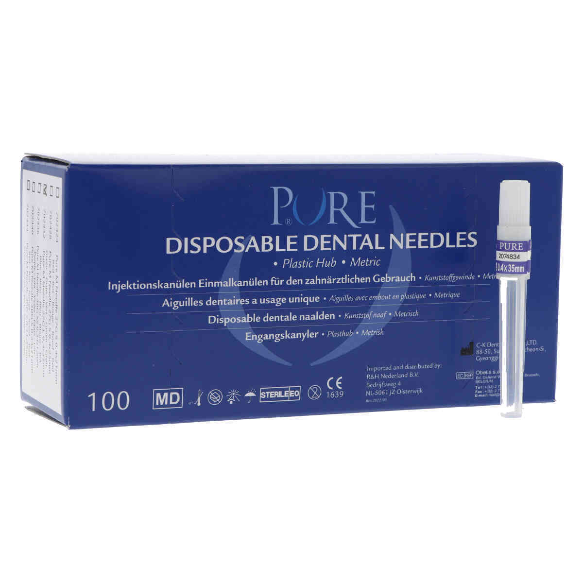 PURE M aiguilles dentaires 27G Ø0,4mm (bleu) - 35mm (L)
