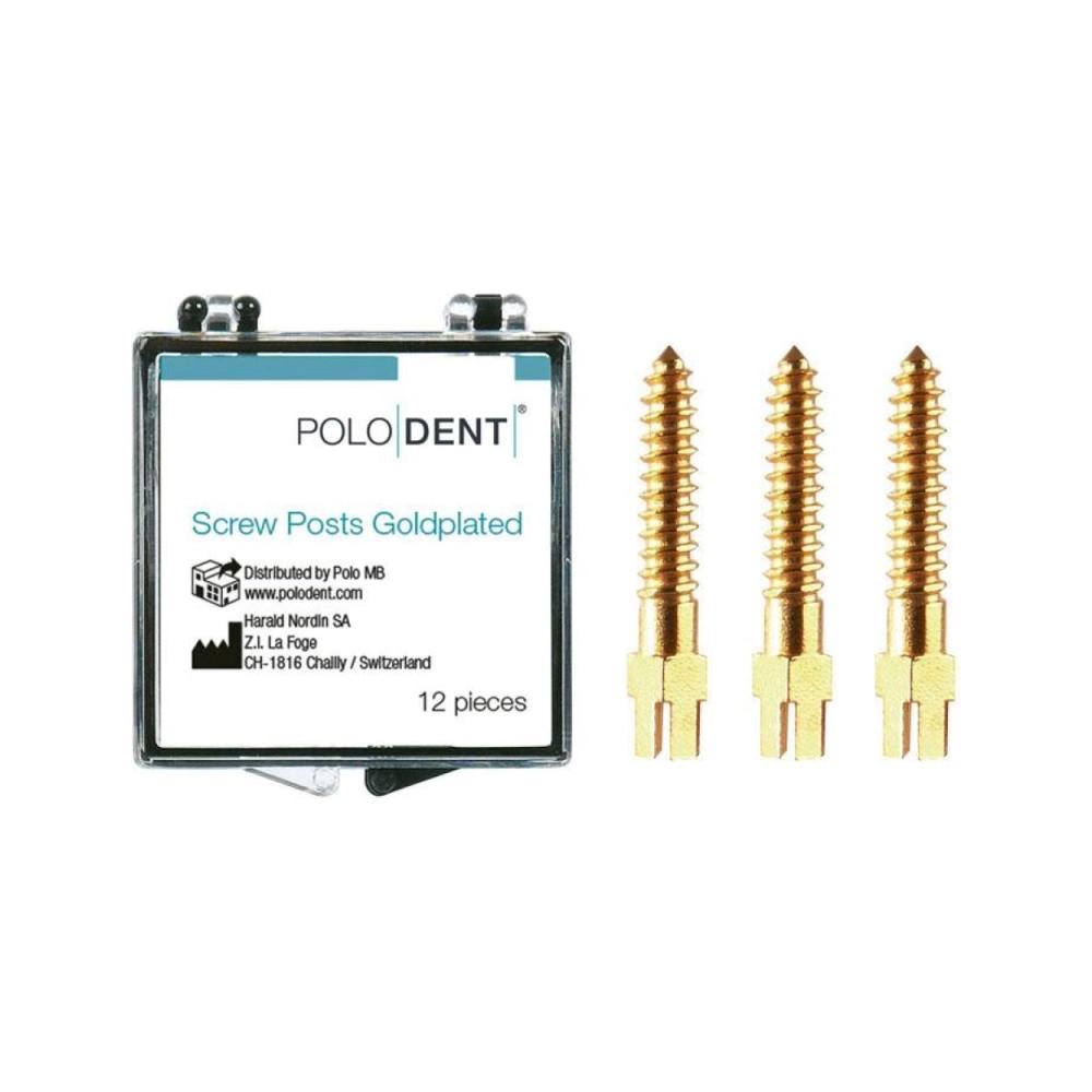 P.D. screw posts plaqués or L-6 12 pcs
