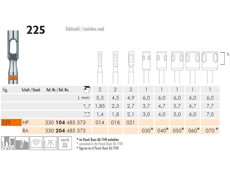 225 instrument en acier chirurgical