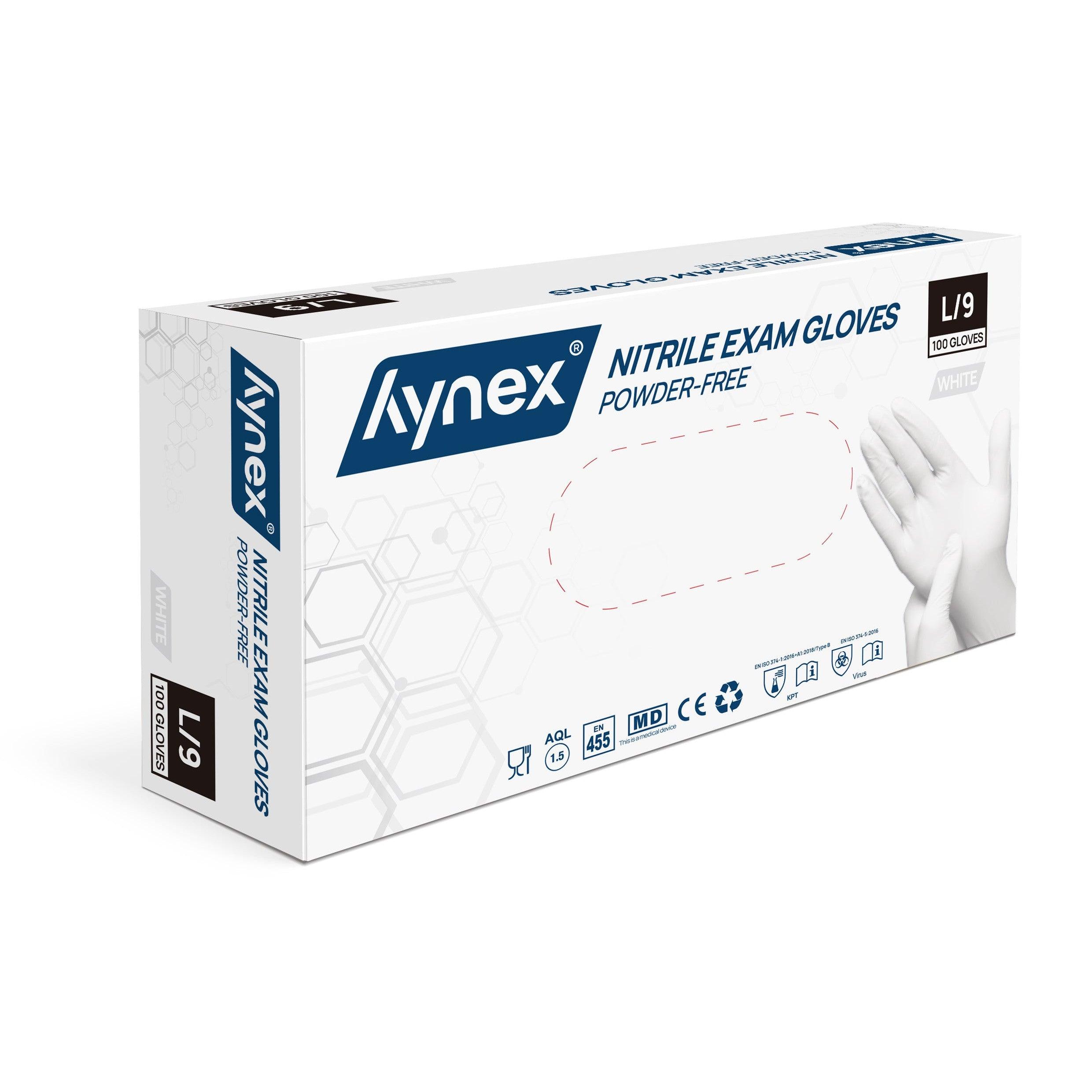 Gants nitrile INTCO non poudrés blancs 3,5 g (100 pcs)