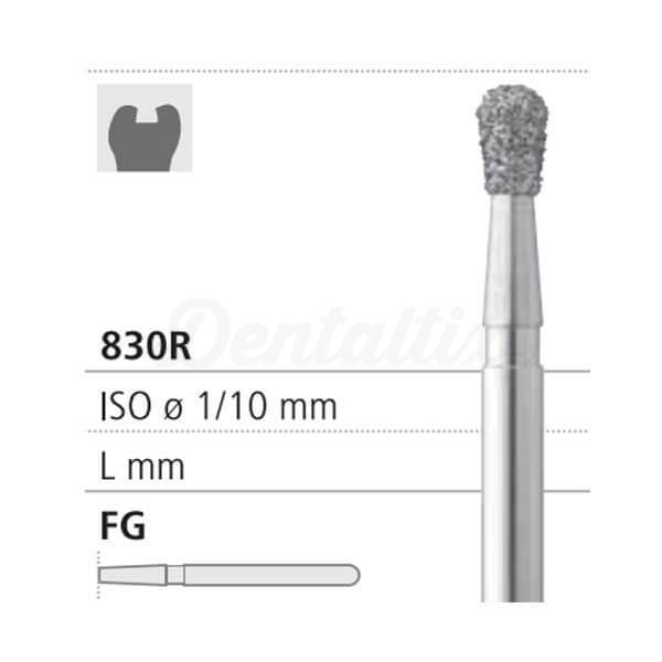 Fraises diamantée 830R CA contre-angle (6 unités)