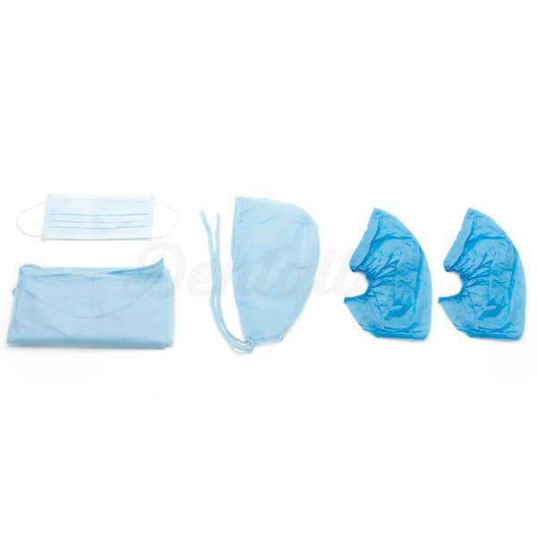 Steriele beschermsets voor artsen (schort + muts + mondmasker)