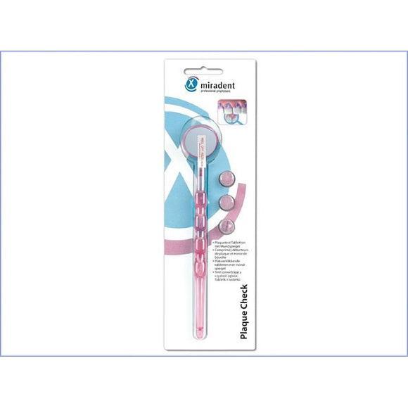 Miradent Plaque Check miroir buccal avec 3 comprimés
