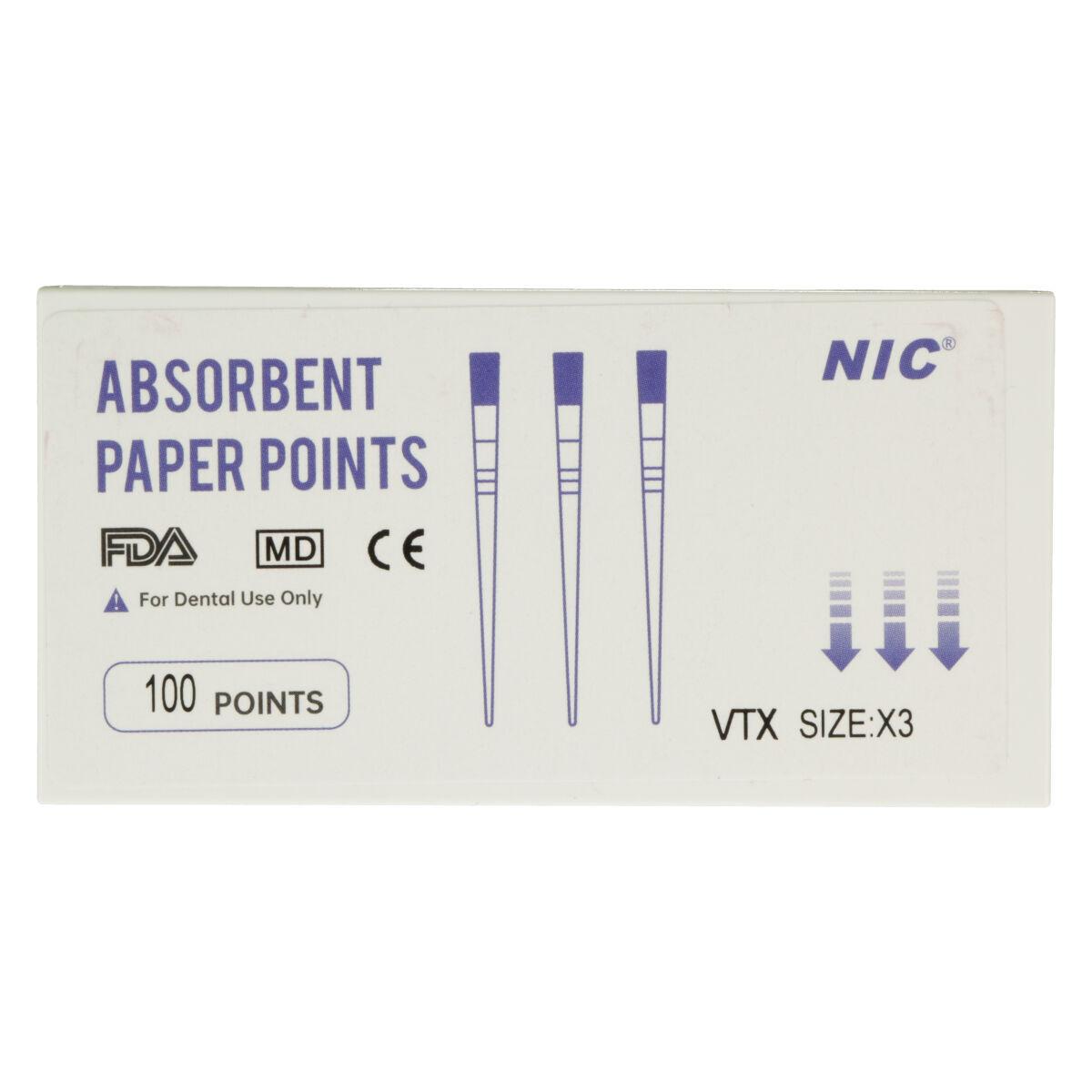 NIC® Absorbent Paper Points 30mm - X5