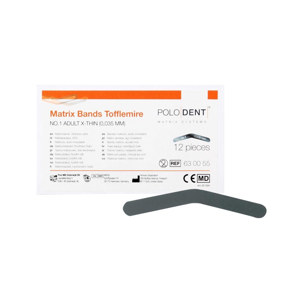 PoloDent Matrices no.1 Tofflemire x-fin 0,035 mm 12 pcs