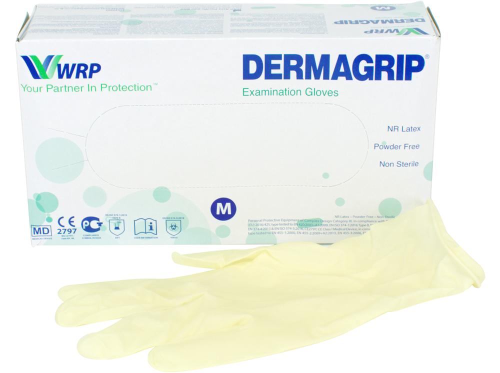 Dermagrip latex pdfr n.wit Gr.M 100st