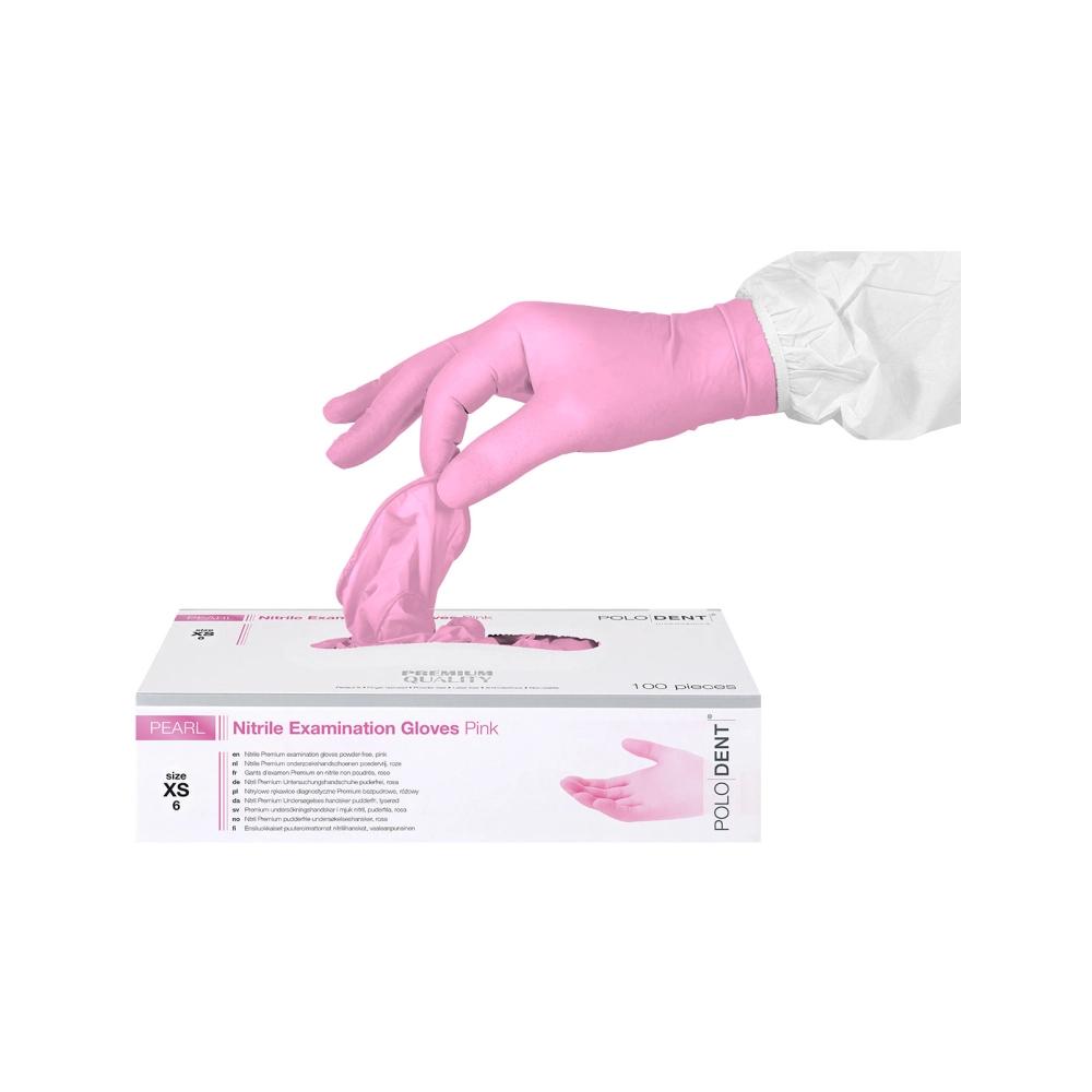 PoloDent Pearl nitrile non poudrés rose x-small 100 pcs