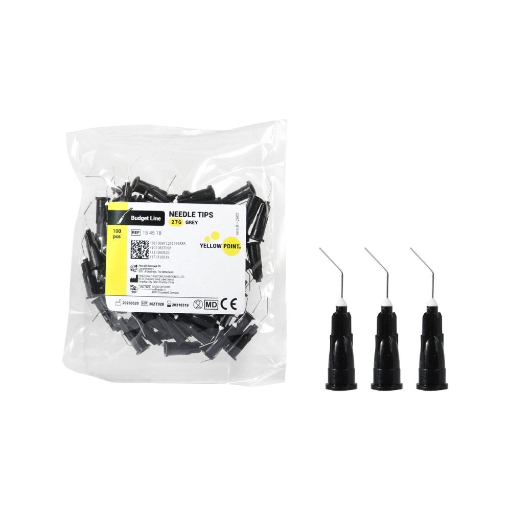 Yellow Point Budget Line Needle Tips 27ga noir 100 pcs