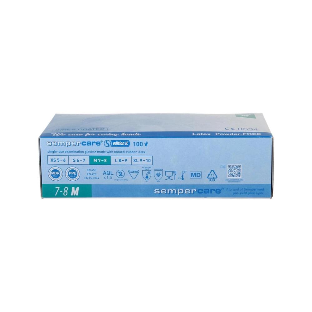 Semperit Sempercare handschoenen Latex poedervrij medium 100 stuks