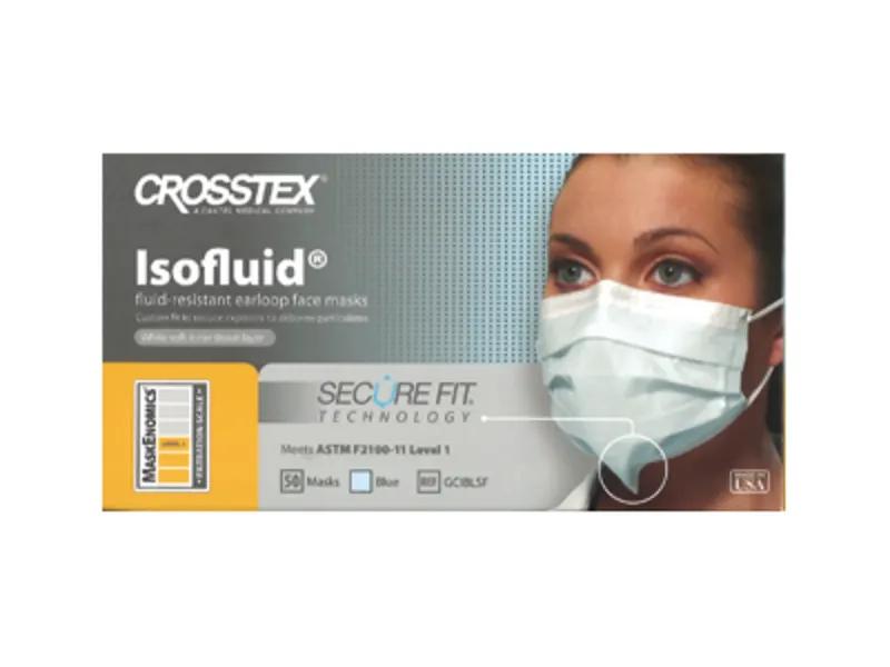 Isofluid earloop mask secure fit mask technology blue