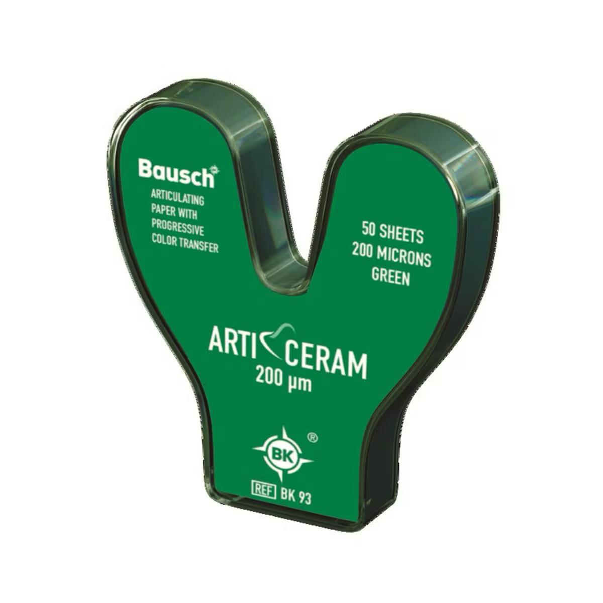 Papier à Articuler Arti-Ceram 200µ Vert - Forme Fer à Cheval (50 feuilles)