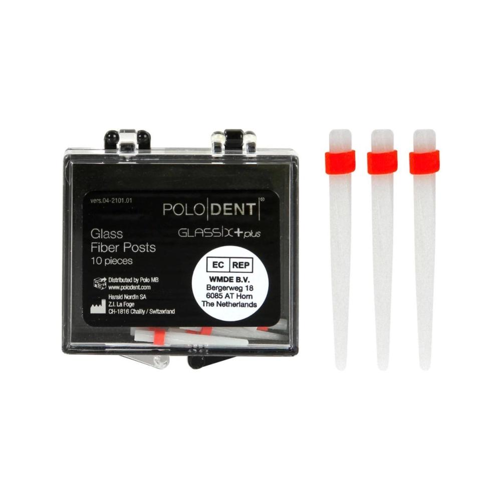 PoloDent Glassix +Plus Fiber Posts nr.3 1,8-0,9 mm 10 stuks