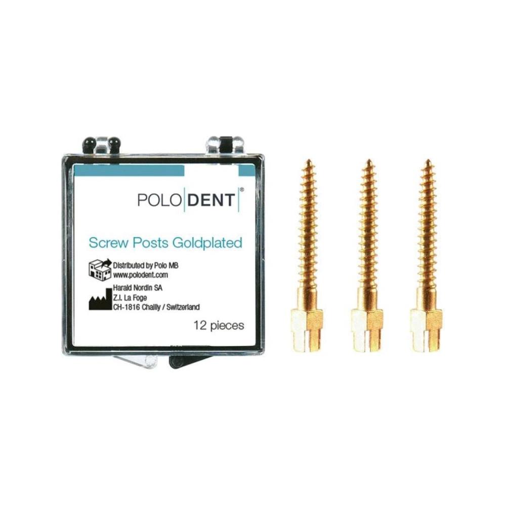 P.D. screw posts plaqués or XL-4 12 pcs