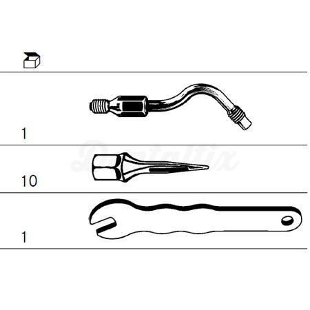 Kit de nettoyage d'implants pour appareil à ultrasons : pointe et 10 broches en polymère