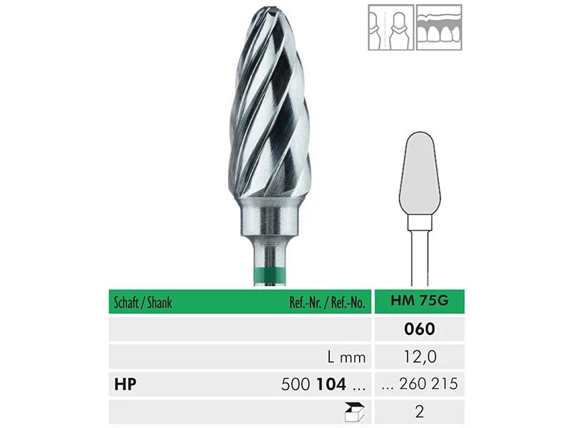 HM 75 G HP 060 fraise en carbure de tungstène