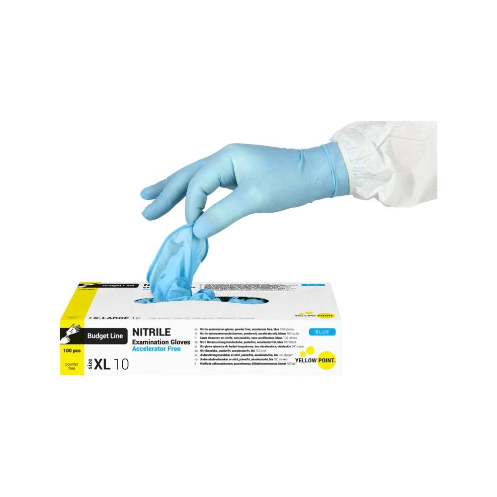 Yellow Point Budget Line Gants Soft Nitrile sans accélérateur non poudrés bleu x-large 100 pcs