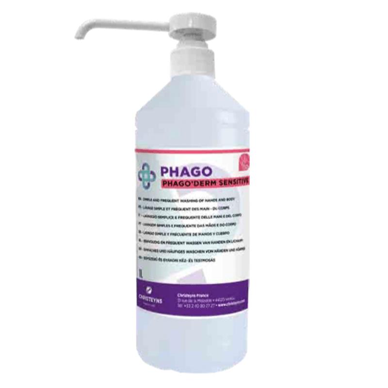 PhagoDerm Sensitive Zachte handzeep voor Frequent Gebruik (1L) - inclusief pompje