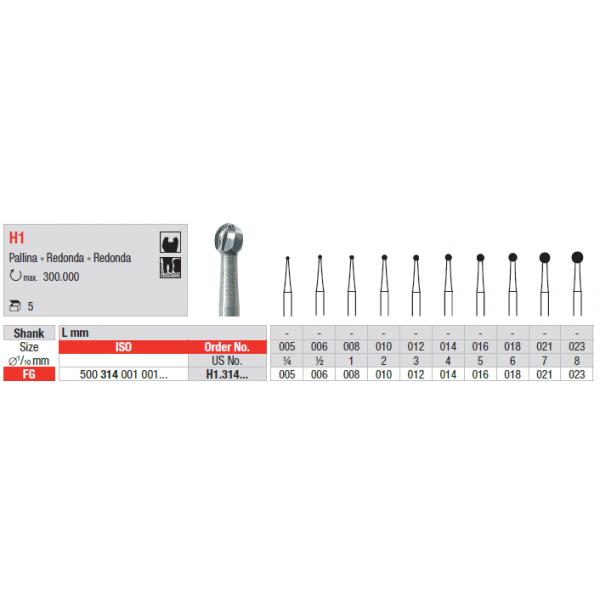 Fraise Carbure de Tungstene FG H1 Ronde ISO 014 (5)